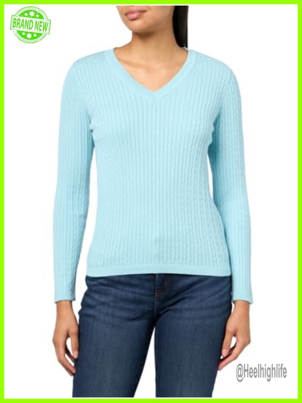 Womens Long Sleeve Cable V-Neck Pullover Sweater Cozy Casual